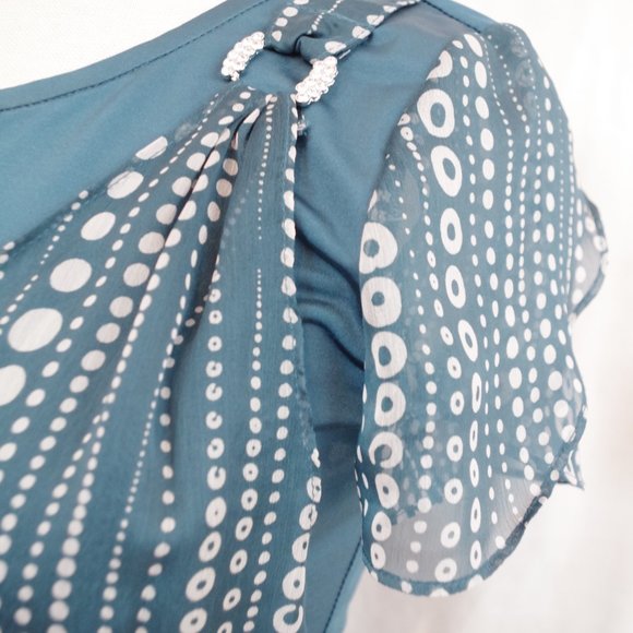 UEL 2 Piece Chiffon/Stretch Knit Top/Skirt Set NEW- Sz. 8 - Picture 4 of 9